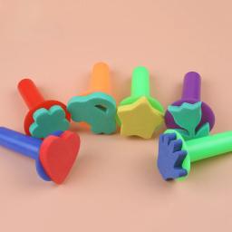 Conjunto de pincéis de esponja para pintura, carimbos para crianças e estudante, carimbo de tinta, ferramentas de desenho, padrão aleatório e cor, 6pcs - Image 6