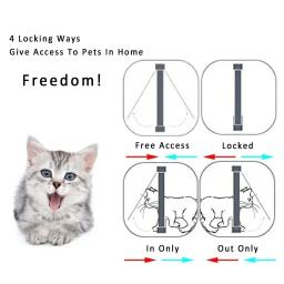 Porta Flap com 4 vias de trava de segurança para cães e gatos, plástico ABS, pequeno pet gate kit porta gatinho - Image 5