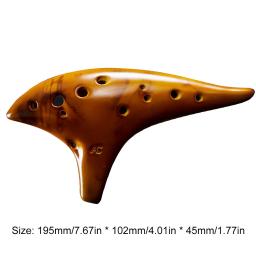 Profissional Alto C Cerâmica Ocarina Instrumento Musical com Bolsa Protetora, Acessórios De Música, 12 Tons - Image 3