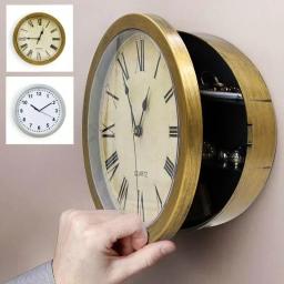 Relógio De Parede Retro De Cobre Com Valores, Armazenamento De Jóias, Seguro, Decoração Do Lar, Caixa De Armazenamento Escondida, 1pc - Image 1