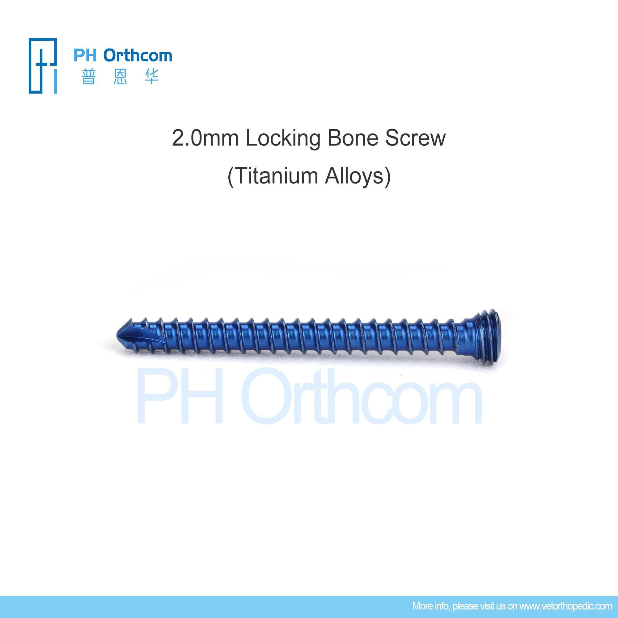 Parafusos de titânio para veterinária, Instrumentos cirúrgicos ortopédicos, Suprimentos e equipamentos médicos, Ferramentas para animais, 2.0mm - Image 1