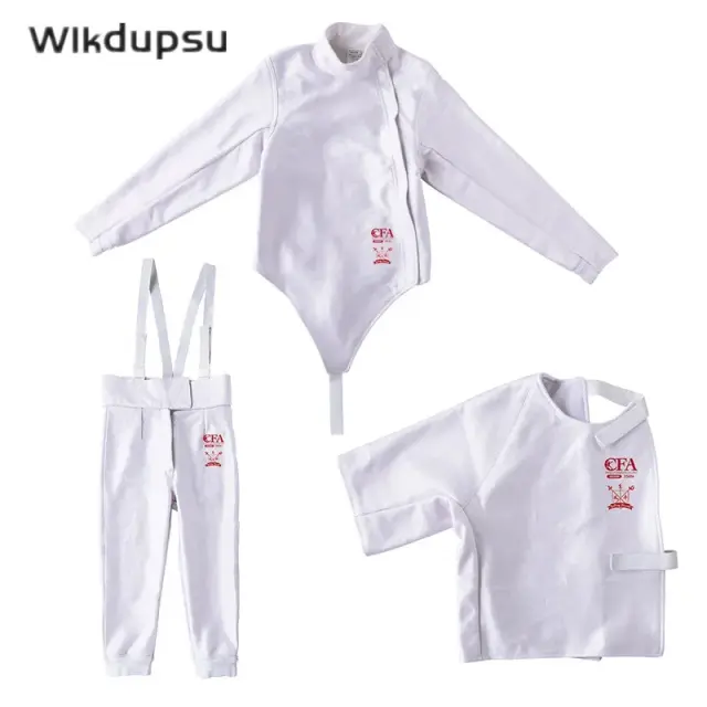 Conjunto de Roupas de Esgrima Infantil com Jaqueta, Calça e Acessórios para Meninos e Meninas