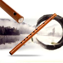 Clarinete tradicional de bambu com 6 buracos, instrumento musical de estudante, cor de madeira #35/14l - Image 3