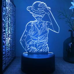 One Piece Anime Figura Luzes LED Night, Zoro Luffy Figuras, Action Figure, Lâmpada 3D, Brinquedos Mudando a Cor, Boneca, Usopp, Presentes de Natal - Image 5