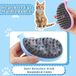 Spray elétrico escova para Pet Grooming, cão e gato escova de cabelo vapor, baleia forma, vaporizador massageador, emaranhados e cabelos soltos, 3 em 1 - Image 3