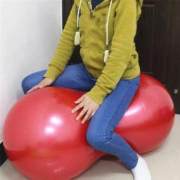 Bola de yoga à prova de explosão espessada material de pvc antiderrapante bola de amendoim anti-explosão com bomba inflável pilates bola de yoga - Image 2