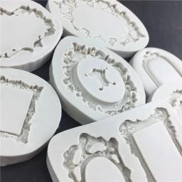 Silicone Handmade Flor Quadros Borda Molde, Moldes DIY Photo Frame, Chocolate Flip Sugar Cake Mold, Ferramentas Fondant, Mundo - Image 5