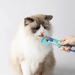 Cat Strip colher alimentação e rega suprimentos, armazenamento de alimentos para animais, Design dinossauro dos desenhos animados, Colher de comida úmida lickable - Image 2
