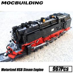 Modelo de exibição do trem locomotivo motorizado, blocos de construção, tijolos locomotivos, motor a vapor HSB, E 94, MOC, construção brinquedos, presentes - Image 3