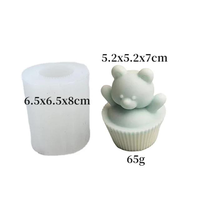 Molde De Vela Urso De Silicone Para Sabonete Artesanal, Resina, Gesso, Bolo e Chocolate