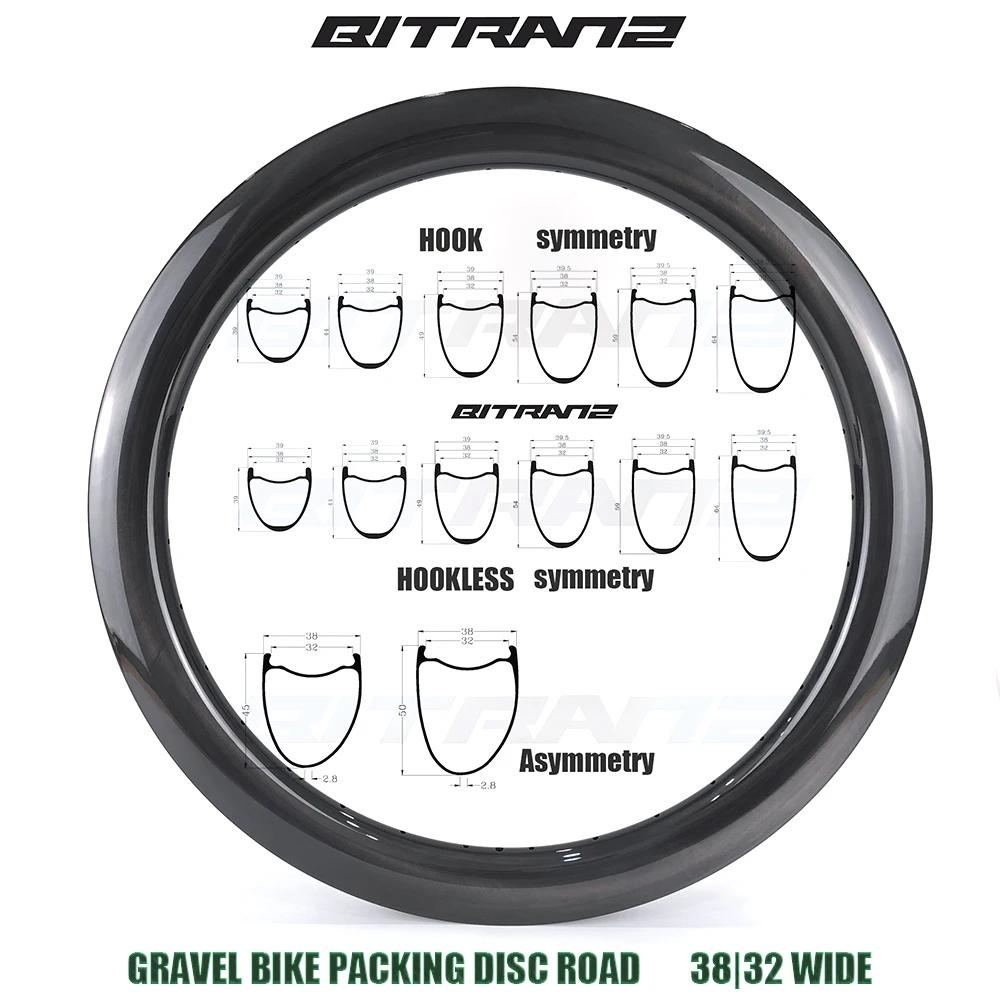 700c aro de carbono clincher sem câmara de ar 38mm 32mm largura bicicleta estrada 39/44/45/49/50/54/59/64mm gancho sem gancho disco cascalho roda da bicicleta - Image 1