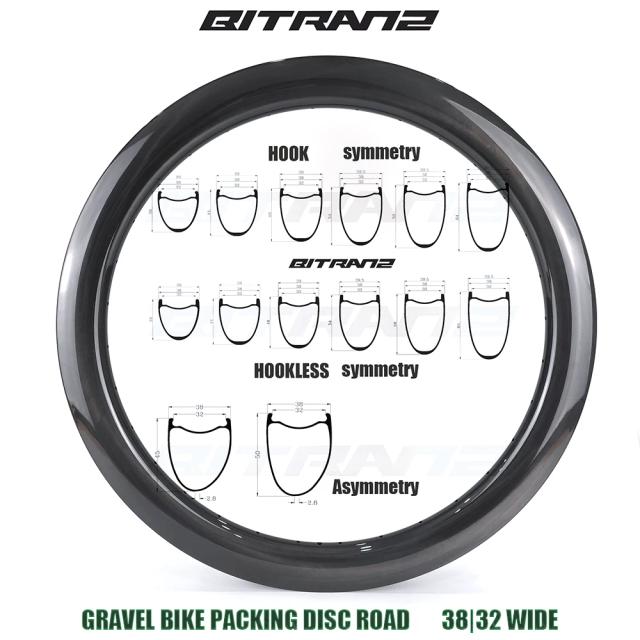 Roda de Carbono 700c Clincher Sem Câmara 38mm 32mm Bicicleta Estrada Disco Cascalho