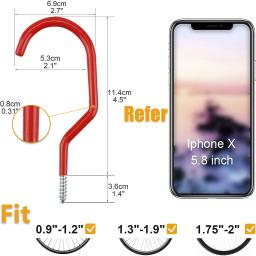 Ganchos de armazenamento de bicicleta 6 pacote-bicicleta resistente montado na parede parafuso-em cabides de utilidade conjunto ganchos de montagem na parede de aço conjunto de gancho de garagem - Image 4