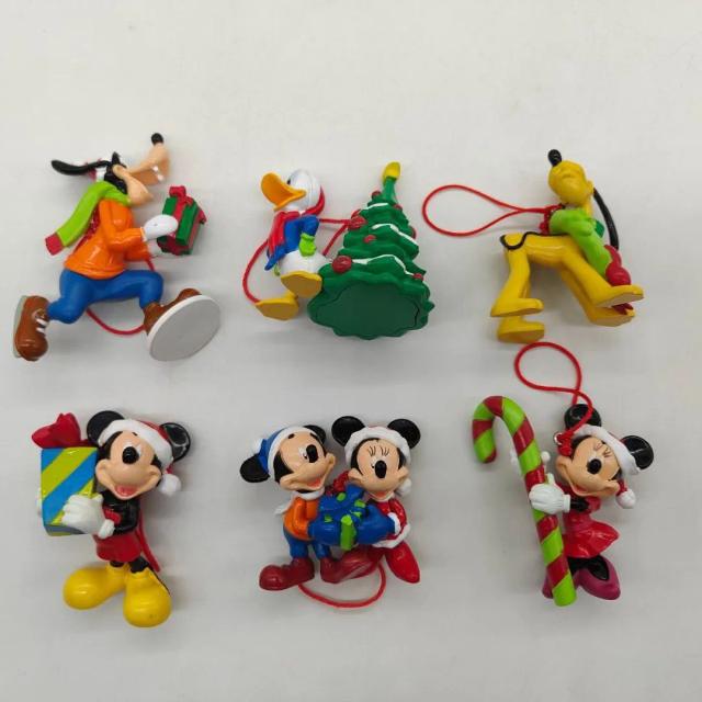 Conjunto de 6 Figuras de Ação do Mickey Mouse para Árvore de Natal - Brinquedos Clássicos da Disney para Decoração e Presentes