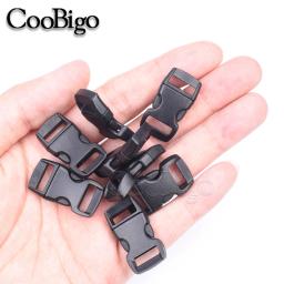 10 pçs mini fivela de liberação lateral rápida curvada para diy paracord pulseira pet colar acessórios costura plástico preto webbing 10mm - Image 3