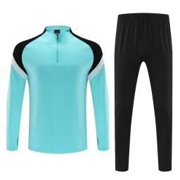Conjunto esportivo americano para homens e crianças, fãs longos, jaqueta com meia zíper, camisa de treino, kit de futebol, tops e calças, menino e menina - Image 6