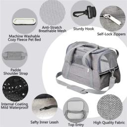 Pet Bag Transportadora com Grosso Algodão Almofada, Aviação Mochila, Anti-Sufocamento, Saco De Viagem Portátil, Malha, ao ar livre - Image 3