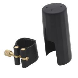 Bocal de saxofone com ligadura, braçadeira de couro sax, tampa ABS, acessórios para instrumentos, alto, tenor, soprano - Image 2