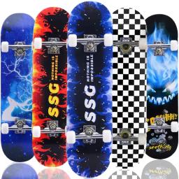 Skate Longboard completo para meninos e meninas, pé duplo, padrão, adolescentes, iniciantes, 31 Polegada - Image 2
