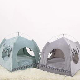 Fechado Cozy Hammock com Pisos para Animais de Estimação, Cat Tent Bed, Teepee Geral, Small Dog House, Pet Acessórios - Image 5