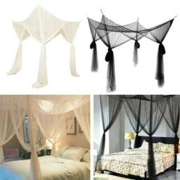 Sexy Mosquito Net Palace para casa, White Canopy Net, evitar insetos, Square Grace, King e Queen Size, Double Size, cama ao ar livre, quatro portas - Image 4
