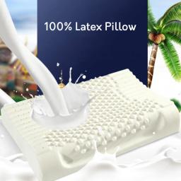 Almofada de Látex Natural para Adultos e Crianças, 100% Látex, Almofadas Memória Pescoço, Coluna Cervical, Massagem, Núcleo de Travesseiro, Casa, Hotel, Adulto - Image 1