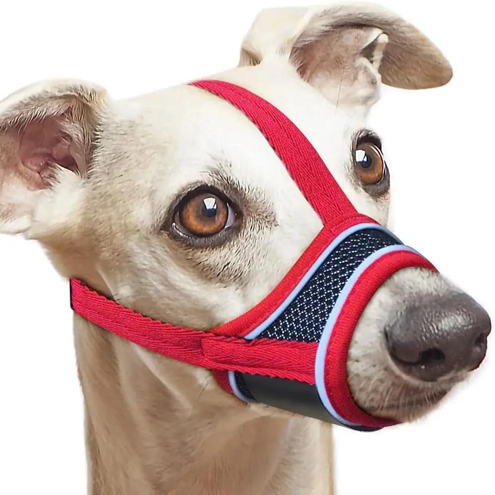 Anti latindo cão focinho para pequenos e grandes cães, malha ajustável, respirável pet boca focinhos, correias de nylon, acessórios para cães - Image 1