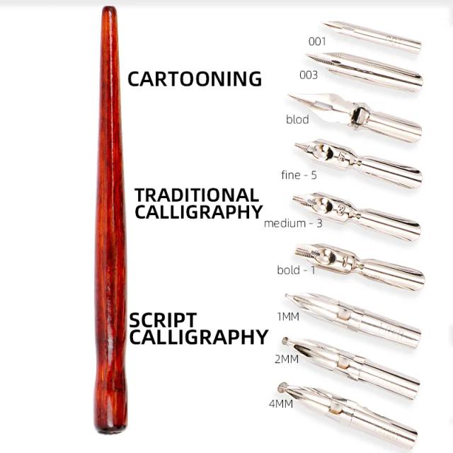 Conjunto de Penas para Caligrafia Dainayw 9 - Lettering e Desenhos Animados para Artes e Esboços Decorativos
