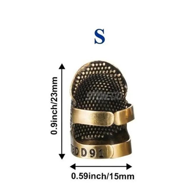 Conjunto Retro de Dedais de Costura em Metal com Protetores de Dedo e Agulhas - Ferramenta Essencial para Costura (2 Peças)