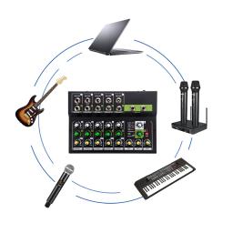 Controlador De Som Portátil Para Gravação De DJ, Mixer De Áudio, Console De Mistura De Som, Transmissão Ao Vivo, Iniciantes, RCA, 10 Canais - Image 4