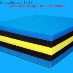 Espuma de filtragem para aquário, preto, azul, amarelo, 50cm x 50cm x 2cm, filtro bioquímico para tanque de peixes, almofada de esponja - Image 2