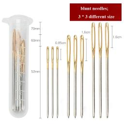 Agulha de aço inoxidável grande para tricô com fios, Agulha para costura de couro, Ferramentas de agulha, sem corte, 10 pcs/set - Image 6