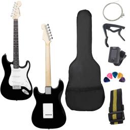 ST guitarra elétrica com saco, corpo Basswood, Tuner, Strap, Pick Acessórios, 6 cordas, 21 trincos - Image 2
