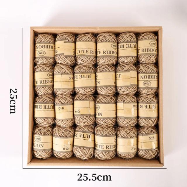 Corda de Raffia e Nylon para Macramé, Suprimentos de Artesanato com Juta - Caixa com 24 Peças de 2mm para Casamentos e Projetos Criativos