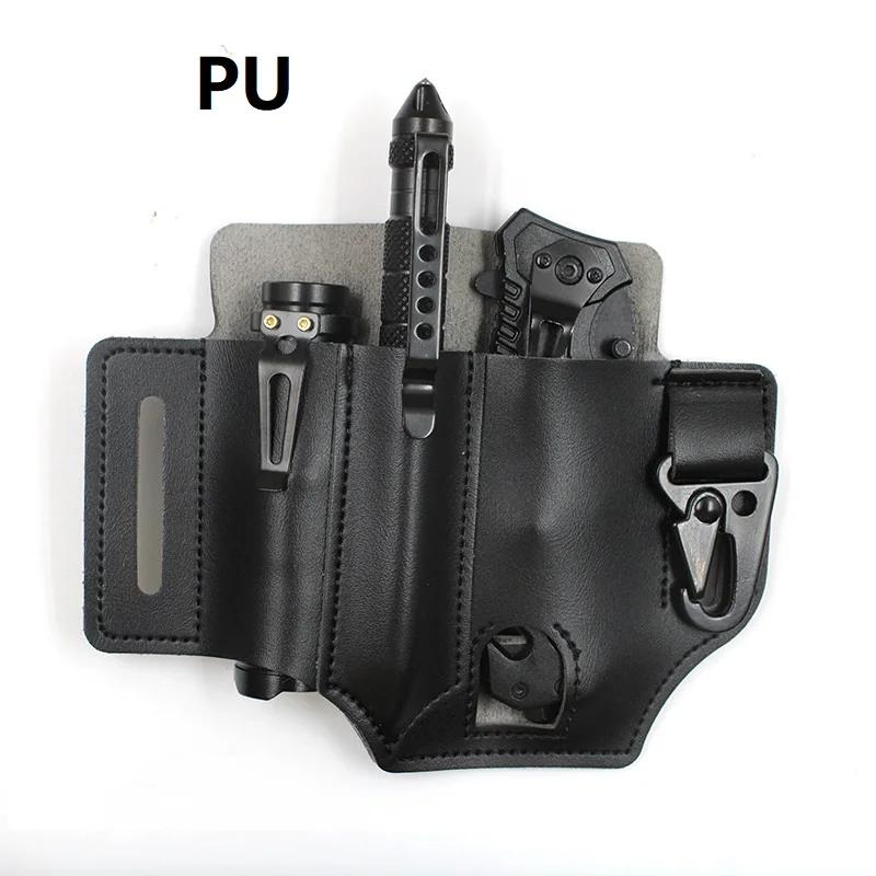 Bolsa de couro multiferramentas para caça ao ar livre, bolsa de armazenamento de ferramentas portátil, capa de couro, bolsa de couro para acampamento ao ar livre - Image 1