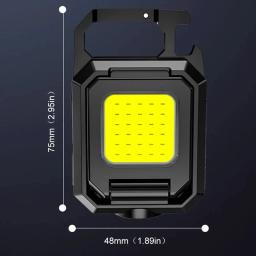 LED Mini Keychain Light, XPE Pocket Work Light, Lanterna COB, USB recarregável, Lanterna de emergência para camping ao ar livre e pesca - Image 6