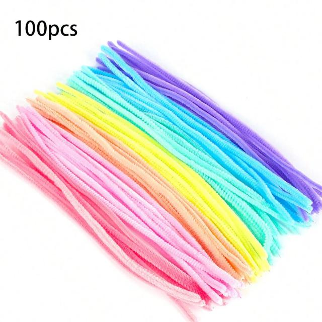 Twister Sticks Macaron Coloridos para Artesanato Chenille - 100 Peças de Decoração DIY Criativa