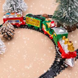 Conjunto de brinquedos de trem elétrico para crianças, quebra-cabeça divertido, DIY artesanal montado, presente de Natal interativo, festa - Image 5