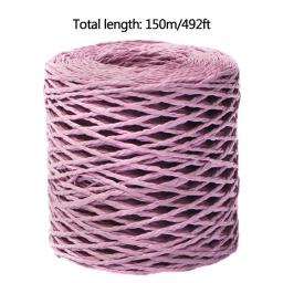 Rafia para Artesanato, Fio de Rafia Natural para Embrulho, Malha De Arame, Textura Matte, Fitas De Papel, DIY Hat Decor - Image 6