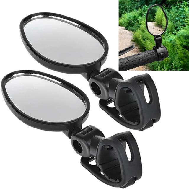 Espelho Retrovisor Universal para Bicicleta com Rotação 360 Graus e Grande Angular - Montagem no Guidão