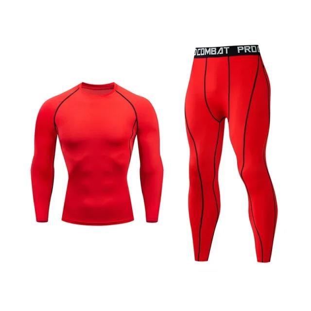 Conjunto Masculino de Ternos Esportivos de Compressão para Corrida e Treinamento - Secagem Rápida e Estilo Moderno, 2 Peças