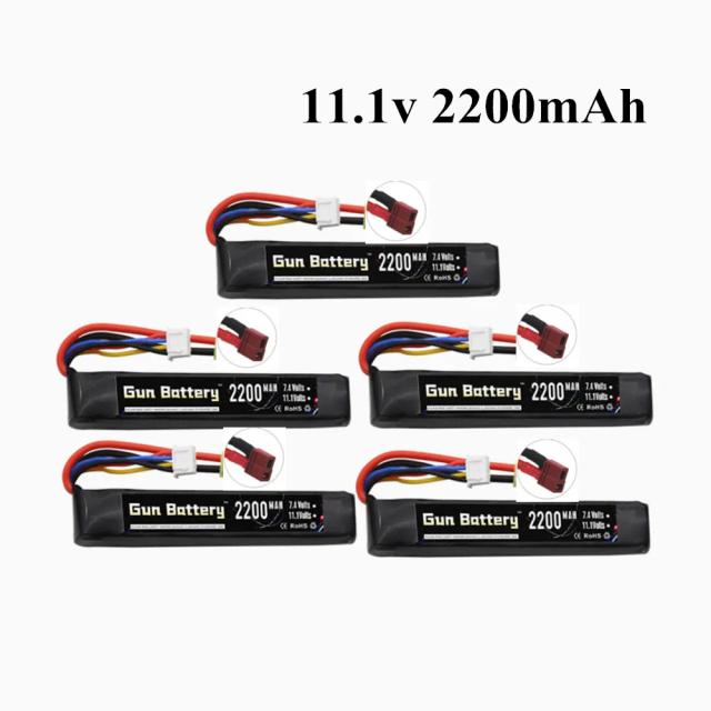 Bateria Lipo 2200mAh 11.1V 3S 40C para AKKU Mini Airsoft BB, Brinquedos Elétricos e Peças RC