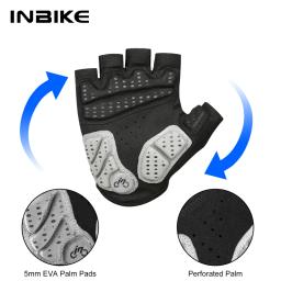 INBIKE-Luvas de bicicleta meio dedo para homens e mulheres, à prova de choque, respirável, MTB, ciclismo, esporte, bicicleta, ciclismo, acessórios - Image 4