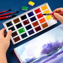 Sonnet-Conjunto de Pintura Aquarela para Artistas, Cores Vívidas Brilhantes, Pigmentos Aquarela, Panelas Completas na Caixa de Cartão, 12, 16, 24 Cores, 2.5 ml - Image 3