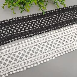 1 metro preto branco oco para fora a fibra de leite bordado laço fita 7cm de largura diy vestuário costura tecido artesanato artesanal material - Image 5