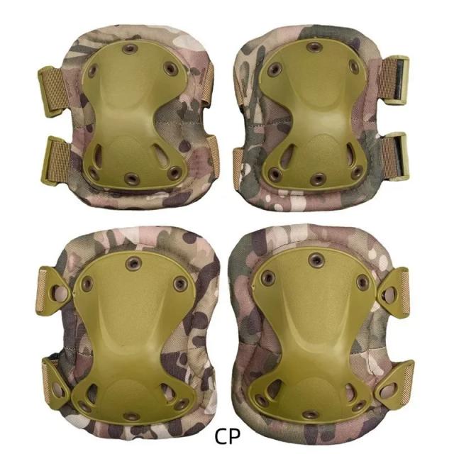 2 pares/set tático joelheira cotovelo cs protetor exército airsoft esporte ao ar livre caça joelheira equipamentos de segurança quente