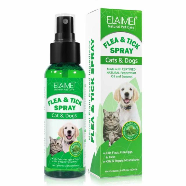 Spray Repelente de Insetos para Animais de Estimação: Eficaz Contra Pulgas, Ácaros e Limpeza de Corpo para Cães e Gatos