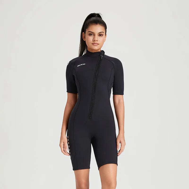 Fato de mergulho para homens e mulheres, traje de neoprene, maiô quente, roupa de mergulho grátis manga curta, mergulho com surfe 3mm - Image 1