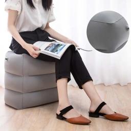Ajustável Viagem Pé Resto Travesseiro, banquinho inflável, Footstool carro trem de longa distância, 3 camadas de sono Sit - Image 3