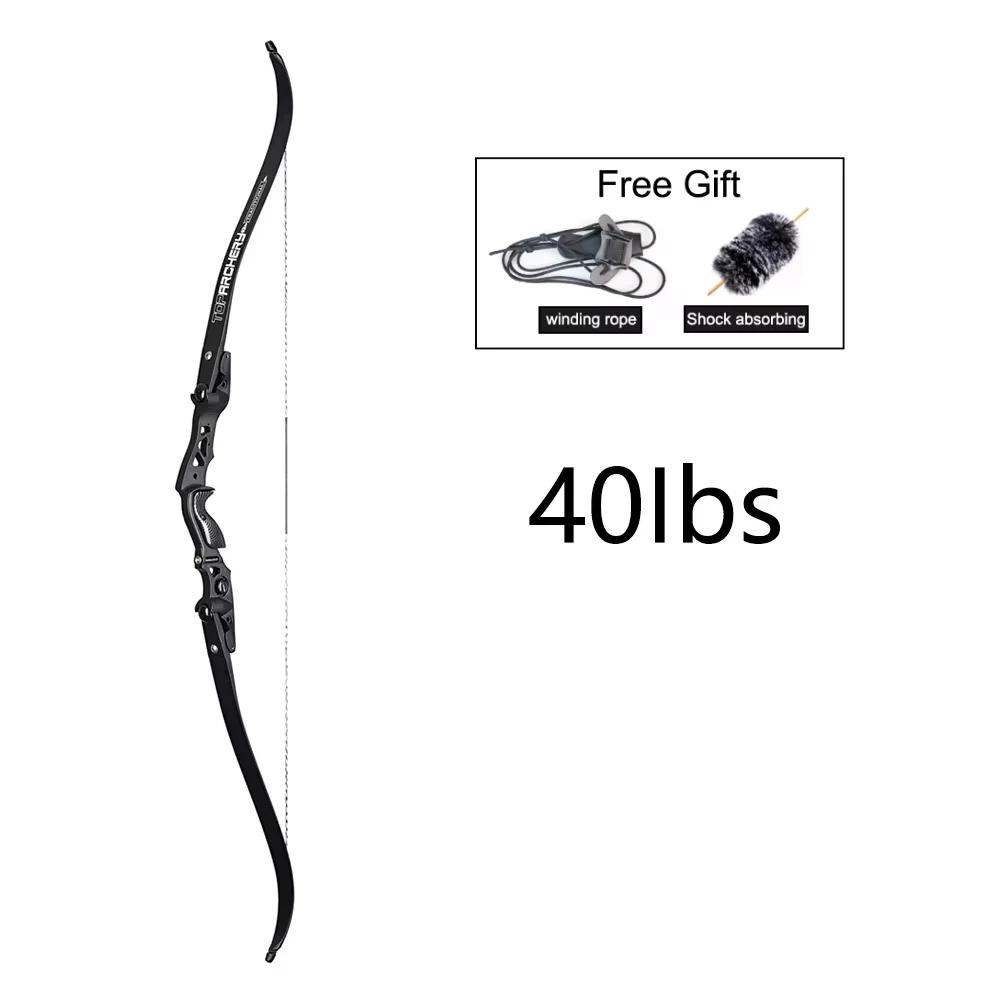 Arco recurvo de 62 polegadas para tiro com arco, membro de arco de caça competitivo ILF, aperto de liga, para uso ao ar livre, tiro de arco longo tradicional, 25-60lbs